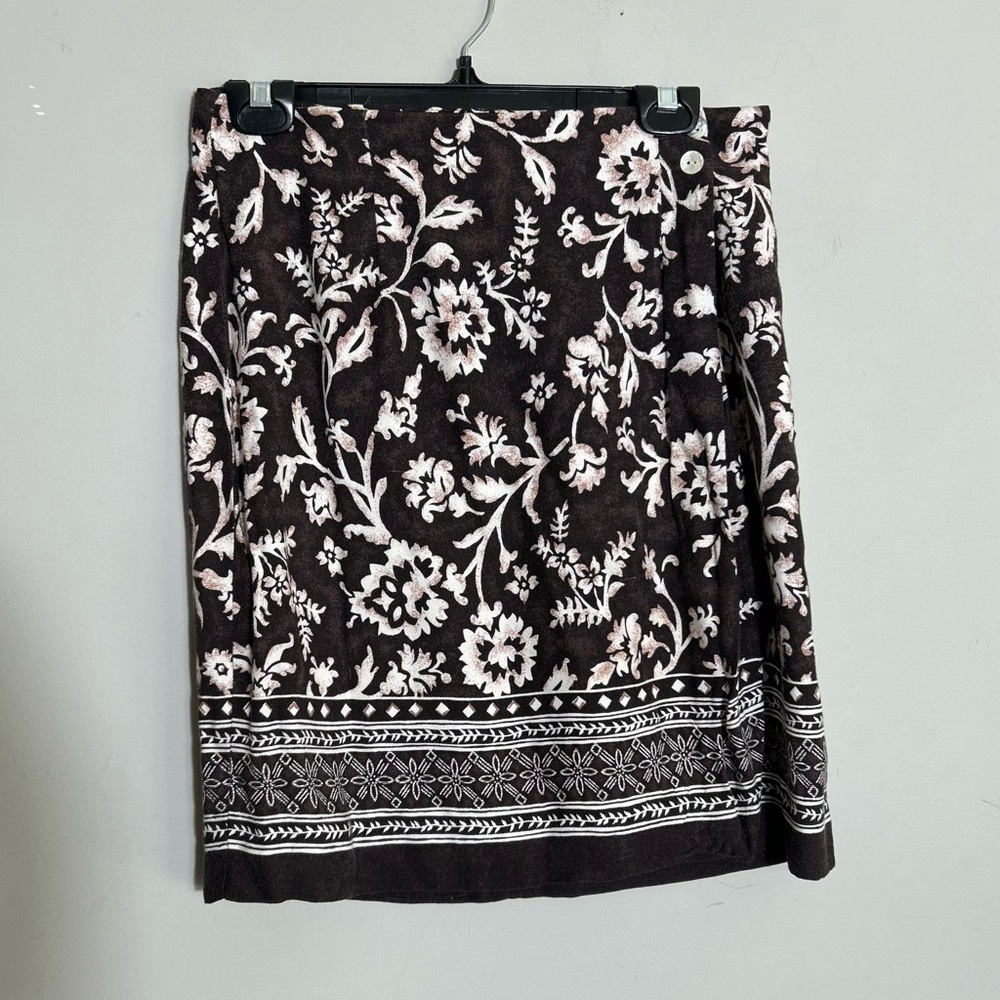 Talbots Hawaiian floral wrap skirt
